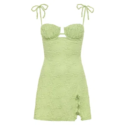 Montce Swim Women's Green Avo Floral Petal Short Slip Dress