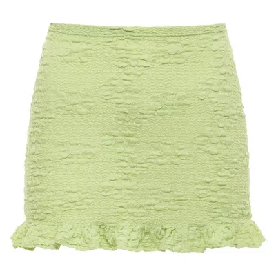 Montce Swim Women's Green Avo Floral Ruffle Micro Skirt