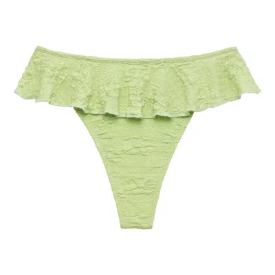 Montce Swim Women's Green Avo Floral Tamarindo Ruffle Bikini Bottom