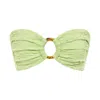Montce Women's Green Avo Floral Tori Ties Bandeau Bikini Top In Green