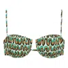 Montce Groovy Petal Bikini Top In Green/black