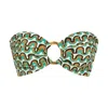 Montce Groovy Tori Ties Bandeau Bikini Top In Green/blue/brown