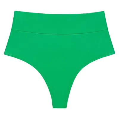 Montce Emerald Shimmer Added Coverage High Rise Bikini Bottom In Green