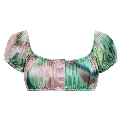Montce Silk Dye Bandita Bikini Top In Multi