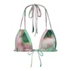 Montce Silk Dye Euro Bow Bikini Top In Multi