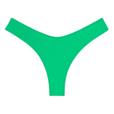 Montce Swim Women's Green Verde Lulu Zig-zag Stitch Bikini Bottom