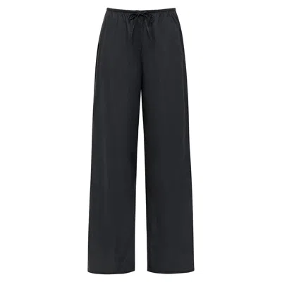 Montce Swim Women's Grey Charcoal Drawstring Wide Leg Pant
