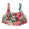 Montce Swim Women's Isla Floral Square Neck Crop Top