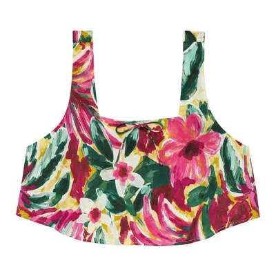 Montce Swim Women's Isla Floral Square Neck Crop Top In Multi