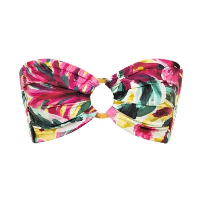 Montce Swim Women's Isla Floral Tori Ties Bandeau Bikini Top In Multi
