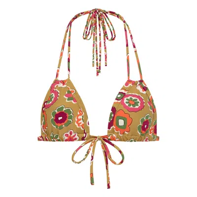 Montce Swim Women's Mazzy Floral Euro Bow Bikini Top In Multi