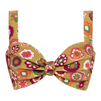 Montce Swim Women's Mazzy Floral Hayden Bikini Top In Yellow