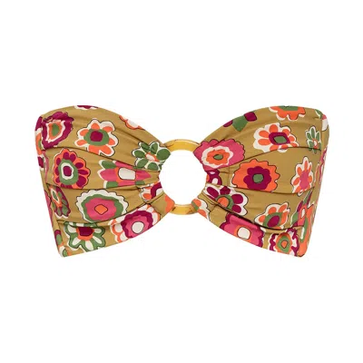 Montce Swim Women's Mazzy Floral Tori Ties Bandeau Bikini Top In Multi