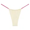 Montce Swim Women's Neutrals Cream Raspberry Binded Brasil Binded Bikini Bottom In White