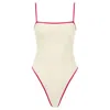 Montce Cream Raspberry Binded Jacelyn One-piece In Neutral