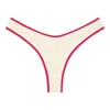 Montce Swim Women's Neutrals Cream Raspberry Binded Lulu Bikini Bottom In White