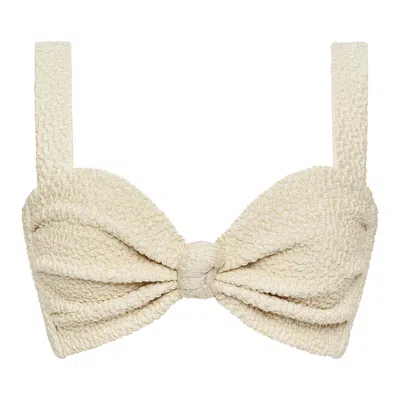 Montce Swim Women's Neutrals Oat Texture Hayden Bikini Top In Yellow