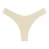 Montce Swim Women's Neutrals Oat Texture Lulu Zig-zag Stitch Bikini Bottom In Brown
