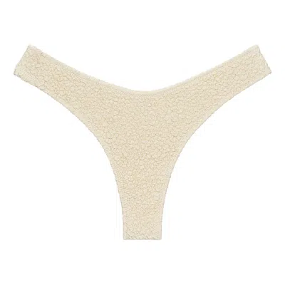 Montce Swim Women's Neutrals Oat Texture Lulu Zig-zag Stitch Bikini Bottom In Brown