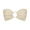 Montce Women's Neutrals Oat Texture Tori Ties Bandeau Bikini Top