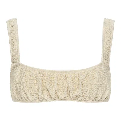 Montce Swim Women's Neutrals Oat Texture Zoe Sport Top In White