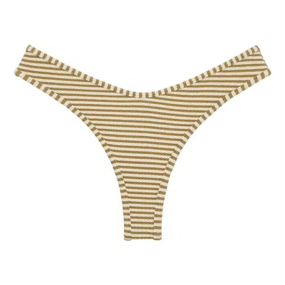 Montce Swim Women's Neutrals / White Neutral Stripe Lulu Bikini Bottom