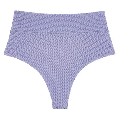 Montce Lavender Crochet Added Coverage High Rise Bikini Bottom In Purple