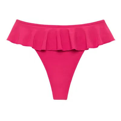 Montce Swim Women's Pink / Purple Raspberry Tamarindo Ruffle Bikini Bottom In Pink/purple