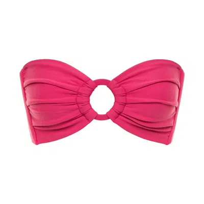 Montce Swim Women's Pink / Purple Raspberry Tori Ties Bandeau Bikini Top In Pink/purple