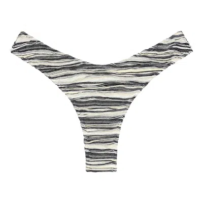 Montce Swim Women's Slub Knit Lulu Zig-zag Stitch Bikini Bottom In Brown
