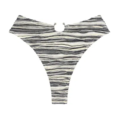 Montce Swim Women's Slub Knit Pierced Paula Bikini Bottom In Gray