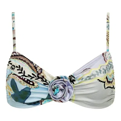 Montce Swim Women's St. Barths Floral Devin Rosa Bikini Top In Brown