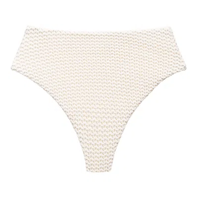Montce Swim Women's White Bone Crochet Paula Bikini Bottom