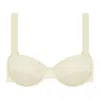 Montce Women's White Cream Rib Bustier Bikini Top In White