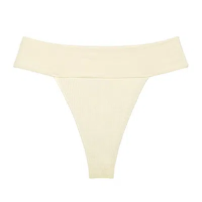 Montce Swim Women's White Cream Rib Tamarindo Bikini Bottom