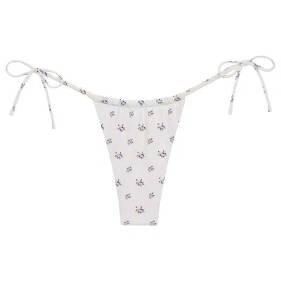 Montce Swim Women's White Heidi Floral Brasil Scrunch Bikini Bottom