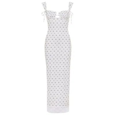 Montce Women's White Heidi Floral Petal Long Slip Dress