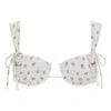 Montce Women's White Heidi Floral Petal Wide Straps Bikini Top In White