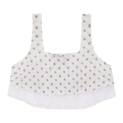 Montce Swim Women's White Heidi Floral Square Neck Crop Top