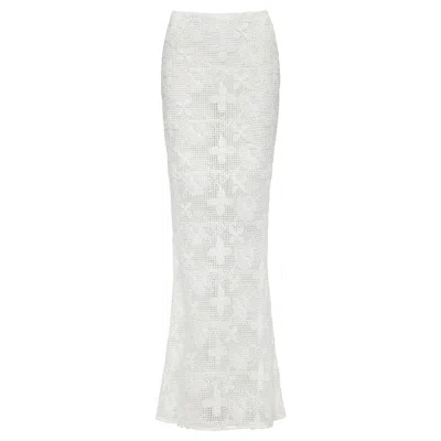 Montce Swim Women's White Margarita Floral Lace Natalia Skirt