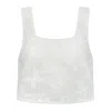 Montce Women's White Margarita Floral Lace Square Neck Crop Top In White