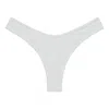 Montce Swim Women's White Seychelles Added Coverage Lulu Zig-zag Stitch Bikini Bottom In White