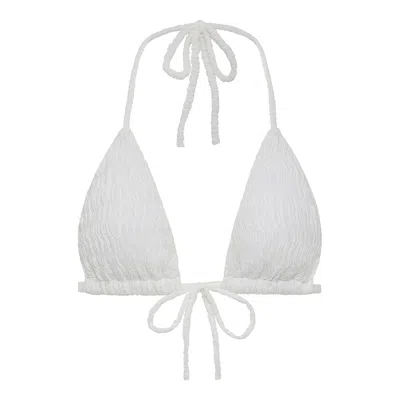 Montce Swim Women's White Seychelles Emma Triangle Bikini Top