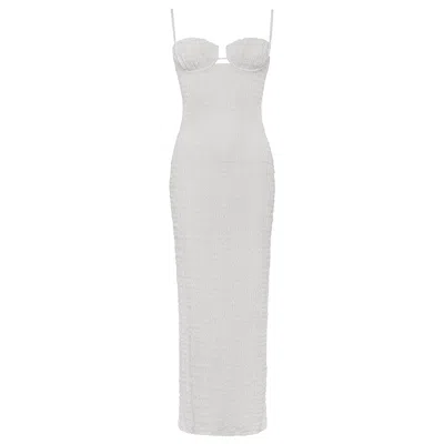 Montce Swim Women's White Seychelles Petal Long Slip Dress