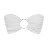 Montce Women's White Seychelles Tori Ties Bandeau Bikini Top In White