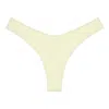 Montce Women's Yellow / Orange Buttercream Rib Added Coverage Lulu Zig-zag Stitch Bikini Bottom In Yellow/orange