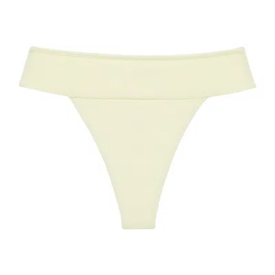 Montce Swim Women's Yellow / Orange Buttercream Rib Tamarindo Binded Bikini Bottom In Neutral