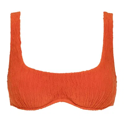 Montce Swim Women's Yellow / Orange Tangerine Kaia Bikini Top In Yellow/orange