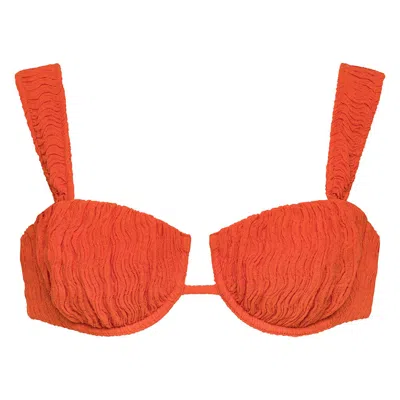 Montce Swim Women's Yellow / Orange Tangerine Petal Bikini Top In Yellow/orange