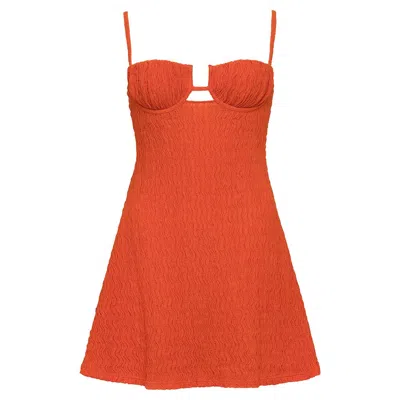 Montce Swim Women's Yellow / Orange Tangerine Petal Short Slip Dress